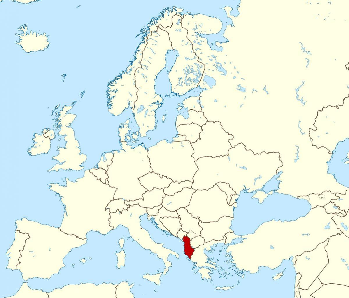 kaart van Albanië locatie op de wereld