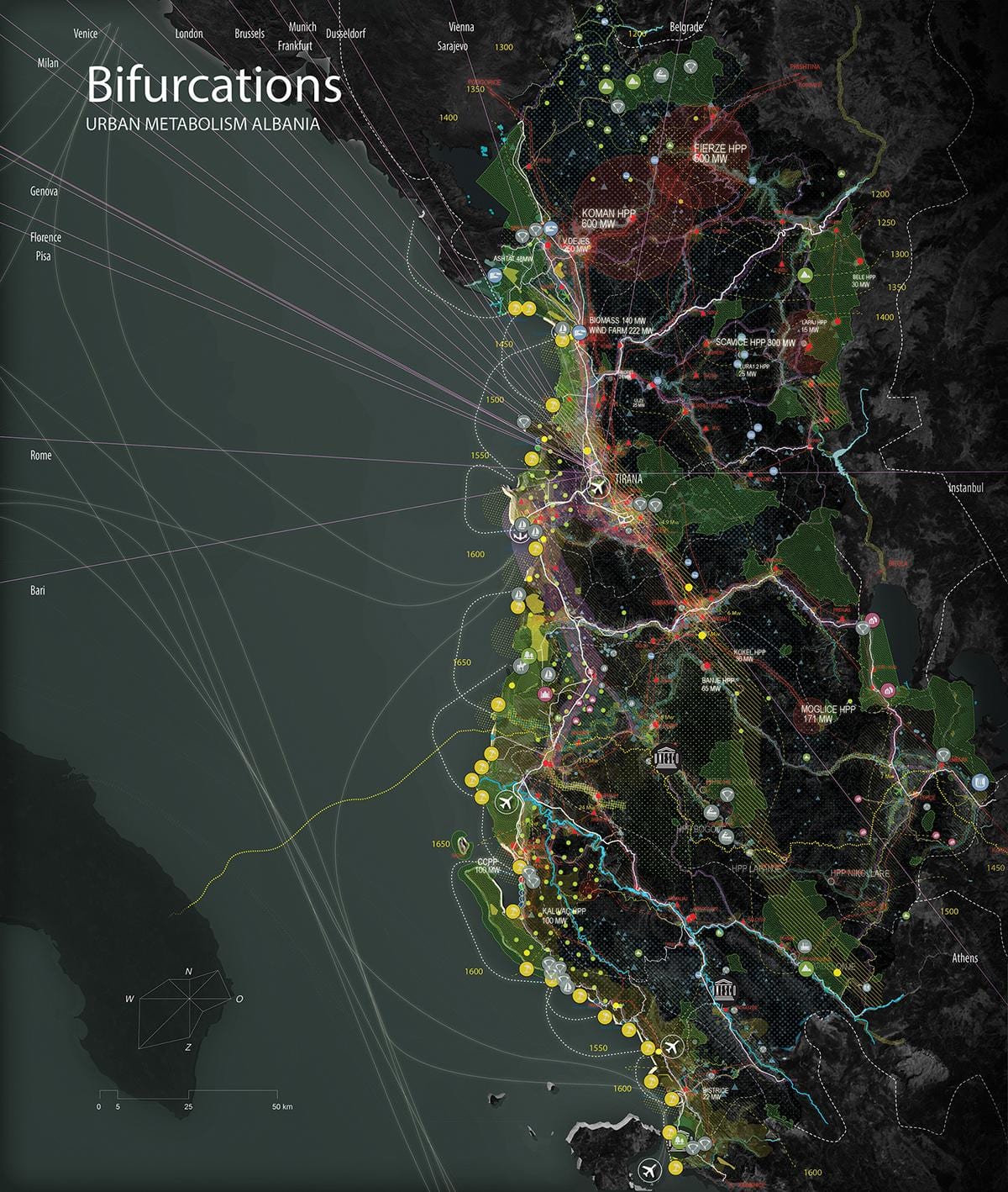 kaart van Albanië map 3d