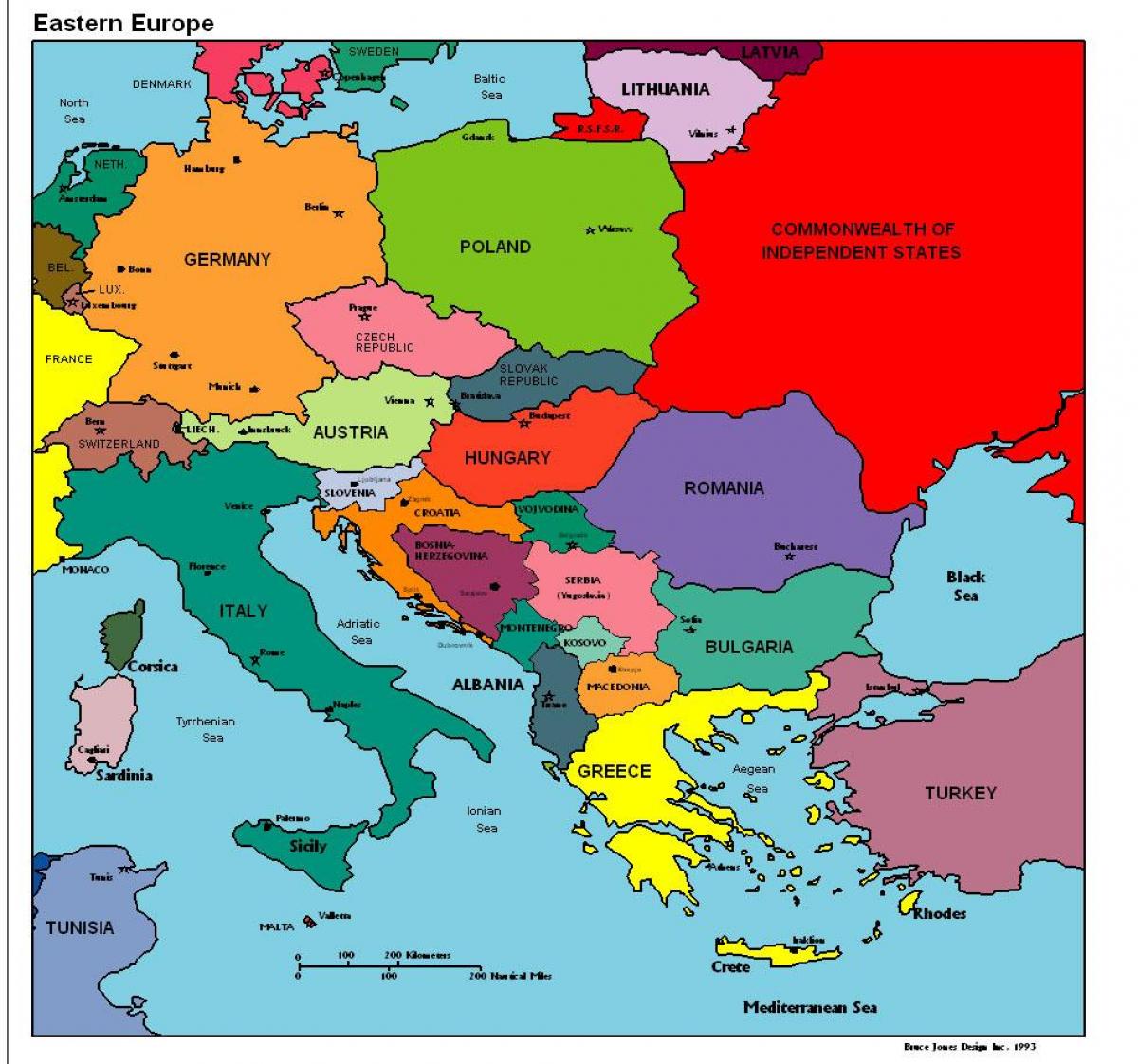 kaart van europa met Albanië