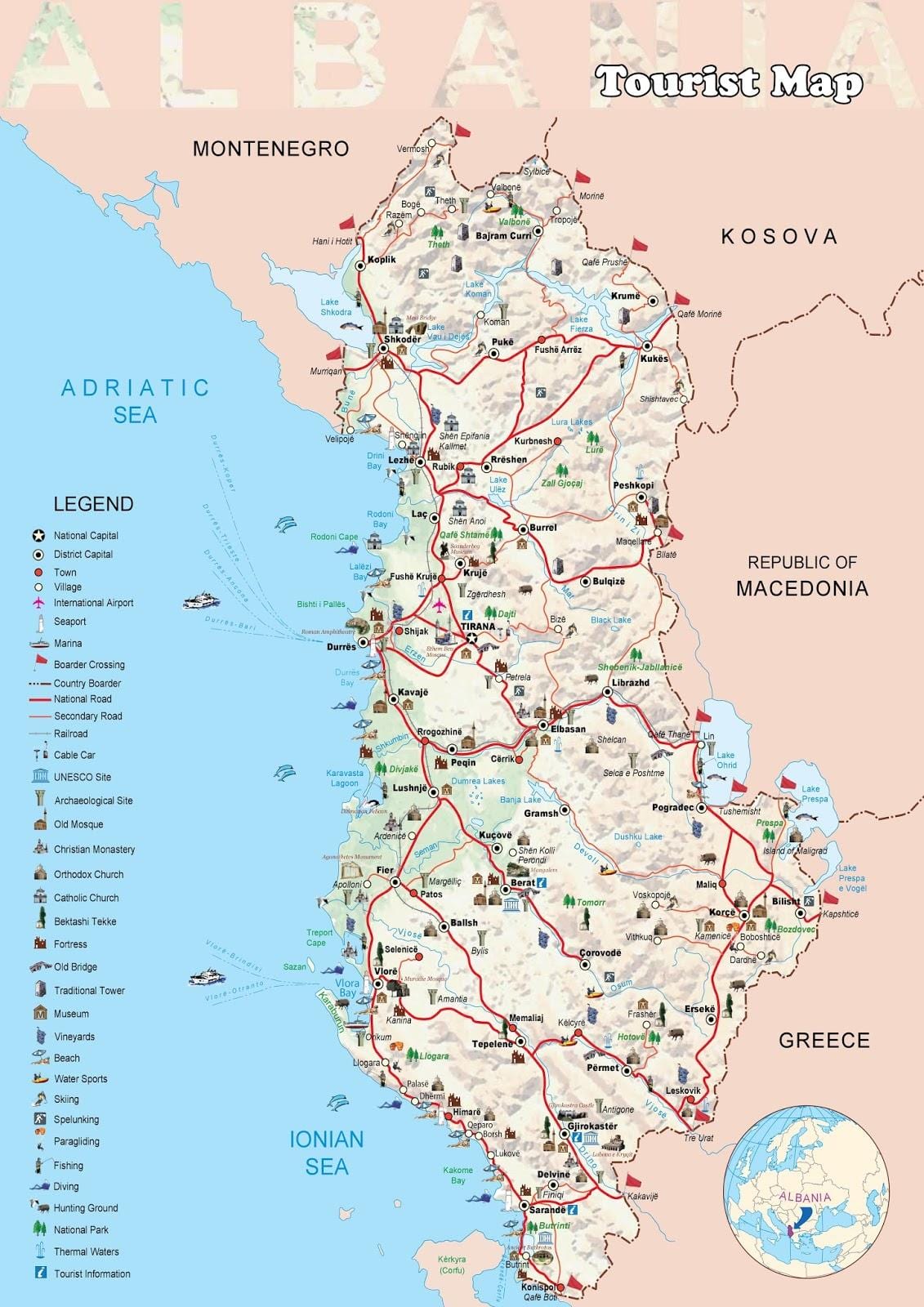 dhermi kaart van Albanië