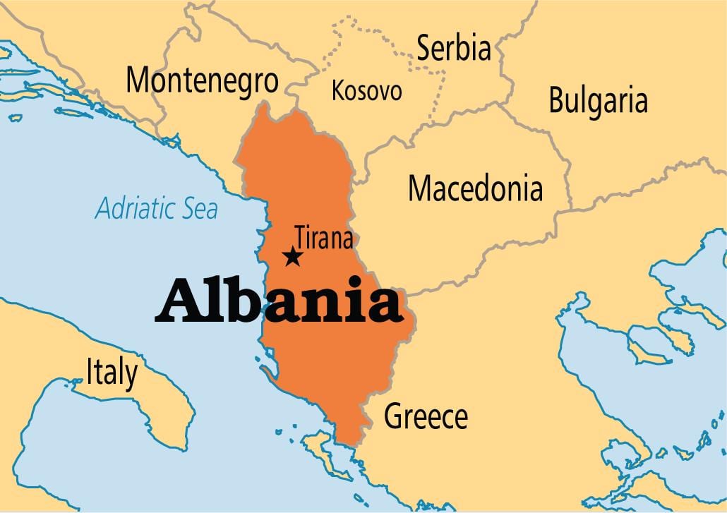 Albanië-land kaart