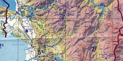 Kaart van Albanië topografische