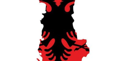 Kaart van Albanië vlag