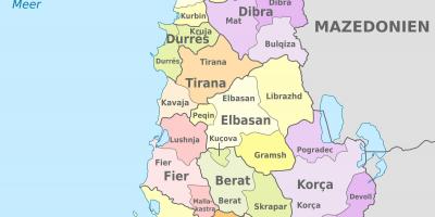 Kaart van Albanië politieke